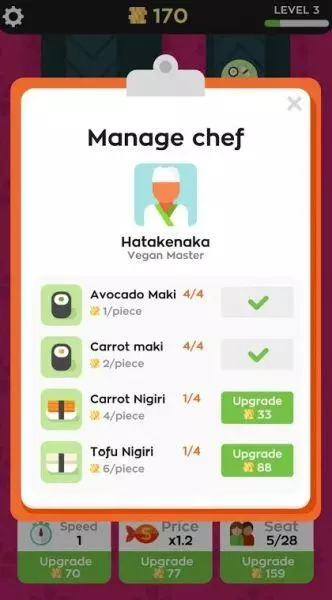 Sushi Bar коды: советы и руководство, чтобы нанять всех поваров и расширить